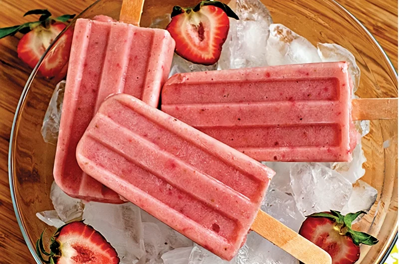 Super Healthy Strawberry Banana and Apple Popsicles