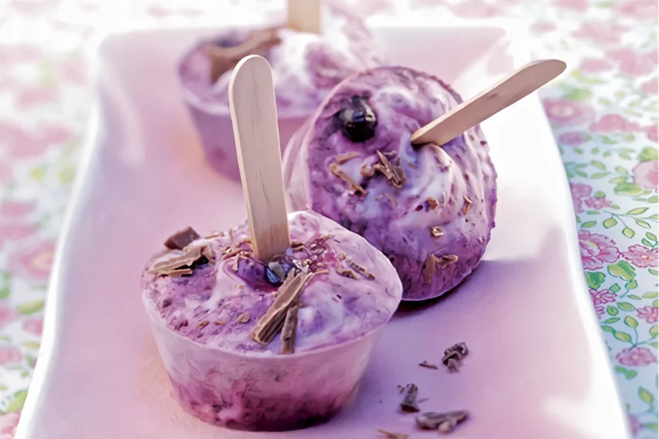 wild blueberry ice cream popsicles