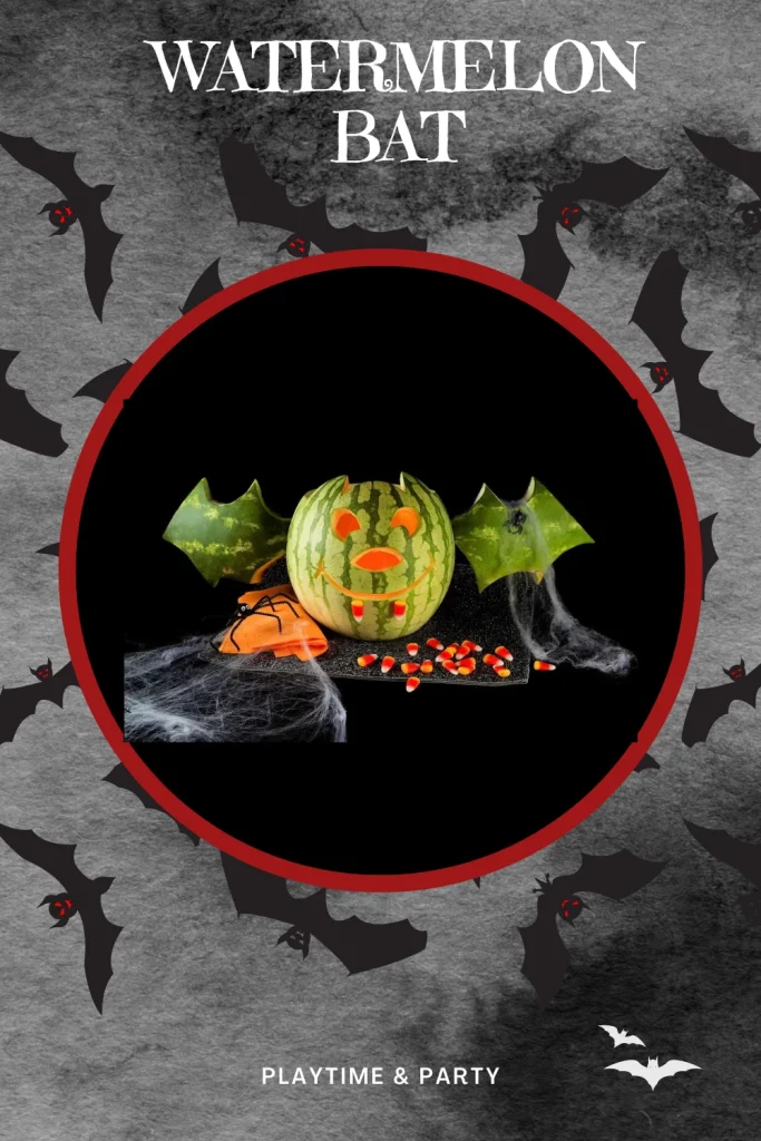 Spooky Halloween watermelon Bat